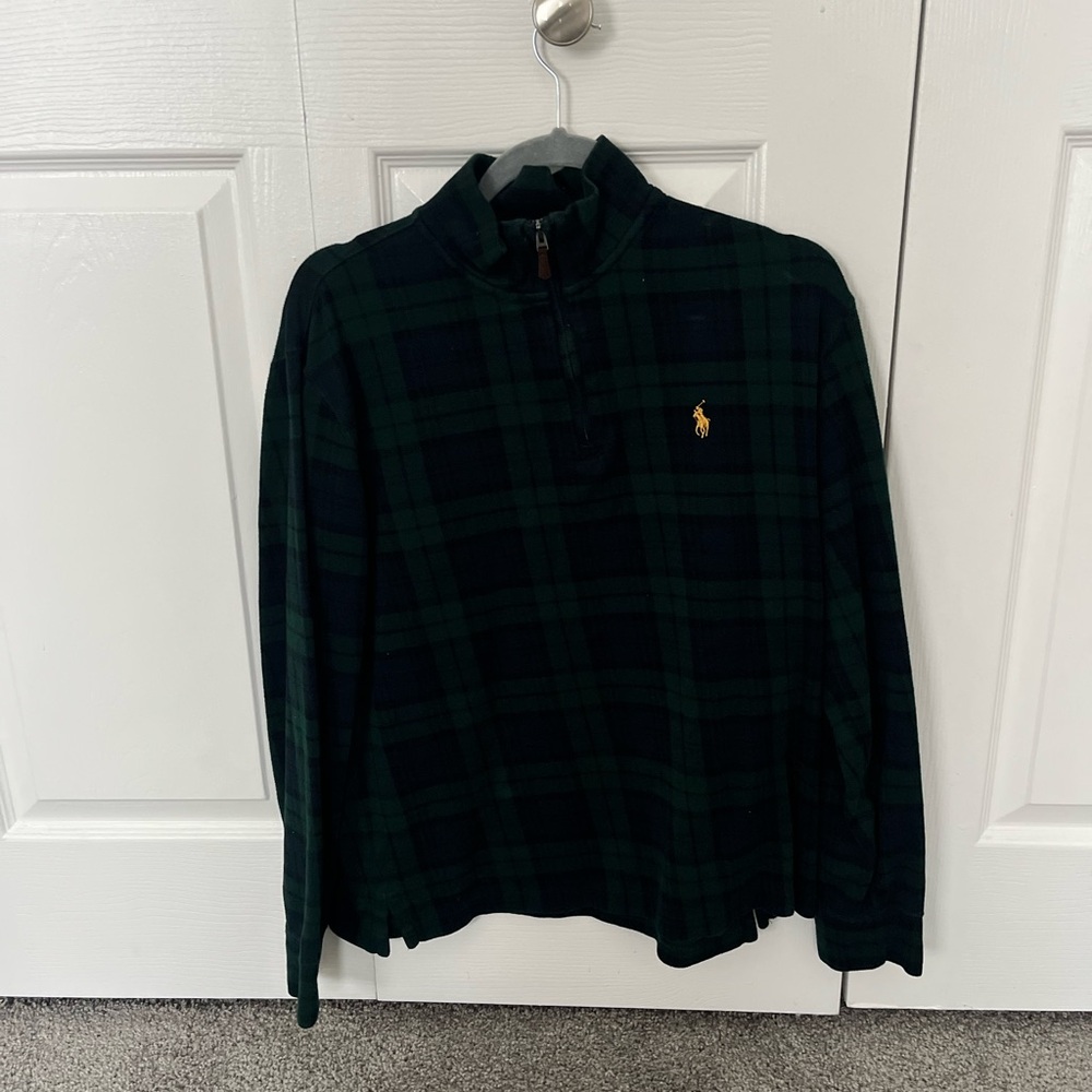 Polo by Ralph Lauren Green and Black Zip Up Sweater